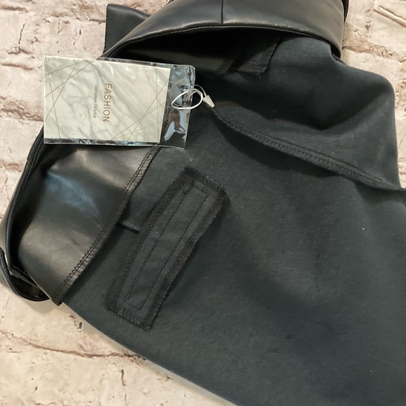 NWT ,fashion original design black faux leather shorts high waisted size … - Picture 10 of 16
